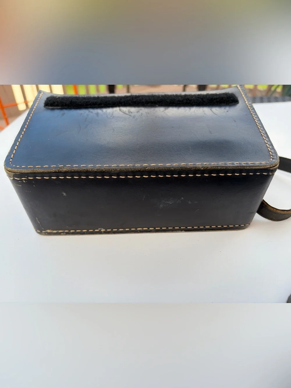 Vintage Bell & Howell Black Leather Camera Case Crossbody Carrying Case